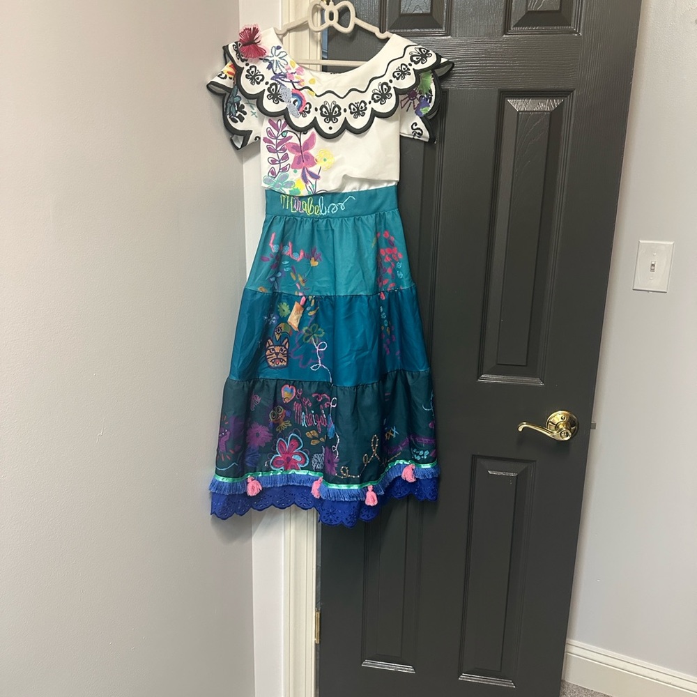 Mirabel Embroidered Dress with Ruffle Sleeves